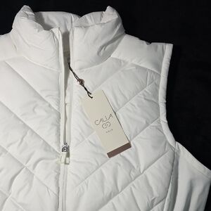 CALIA by Carrie Underwood White Quilted Vest Womens Size Medium Golf